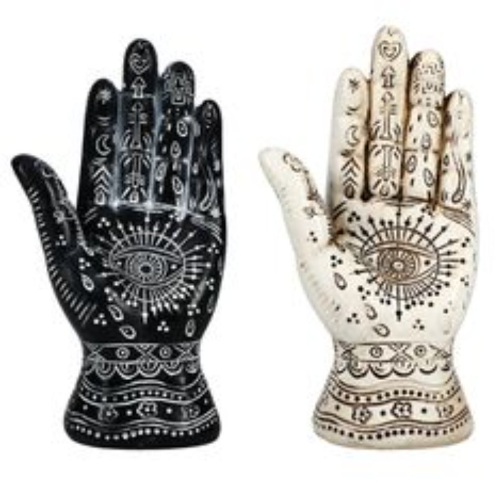 * 1 DAY SALE! * Ancient Hamsa Hand of God/Evil Eye Protection/Hieroglyphs Statue - Picture 1 of 16